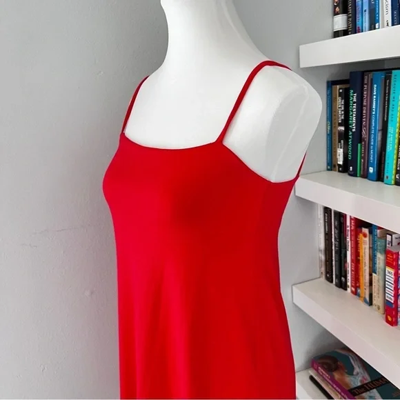 SUSANA MONACO Morello Flutter Hem coral red dress XS